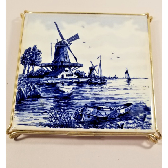 VTG Delft Holland Tile Trivet & Stand – A Dutch Charm to Ward Off Misfortune - Picture 2 of 11